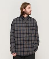 Cargo Bros Peach Cotton Check Oversized Shirt (Gray) Free