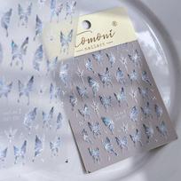 Drugelio formos blizgantis nagų lipdukas, nagų stilizavimas, stereoskopinis nagų lipdukas, „pasidaryk pats“ menas, salonas, nagų dailės entuziastai mėlyna