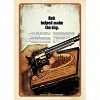 Vintage Metal Poster Revolver Colt 1969 Wall Art Decor for Garage Man Cave