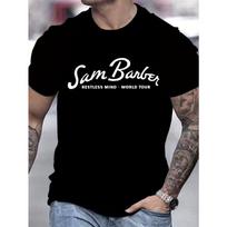 European Size Plus Size Vintage Sam Barber Restless Mind World Tour T-Shirt - Oversized  Cotton Tee with Tour Print, Suitable for Daily Wear S juoda