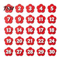 School Supply Organization 30PCS Numbered Pencil Toppers, Reusable Prevent Confusion Labels, Student Tracking Plastic Marker Clips, for Teachers raudona