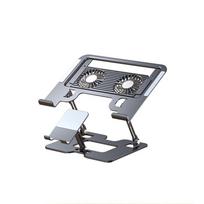 2-in-1 Laptop Phone Cooling Stand with Silent Fan, Gaming Laptop Elevated Air Cooling Stand