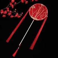 Chinese Style Embroidery Fan with Pendant Silk Fan Chinese Style Round Fan  Chinese Wedding