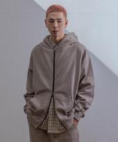 Burning Capone Bc Rivet Sweat Hoodie Zip-Up Bomb Beige Night Beige/Free