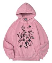 Video Jaki Pigment Star Cat Hoodie [Pink] M