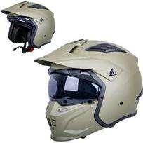 Atverčiamas motociklininko šalmas W-TEC Badalone Army - Béžová matná