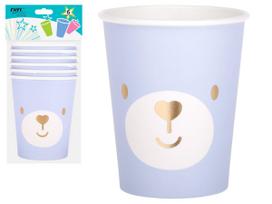 Vienkartiniai puodeliai Ravi Blue Bear, 270 ml, 6 vnt.