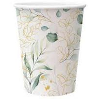 Vienkartiniai puodeliai Paw Decor Collection Golden Eucaliptus, 250 ml, 8 vnt.