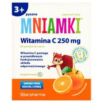 „Starpharma Mniaminki“ vitaminas C 250 mg, Apelsinų skonio – 60 pastilių