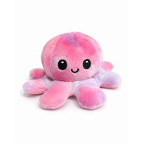 Pliušinis dvipusis aštuonkojis Tik Tok Octopus - spalvotas / rožinis