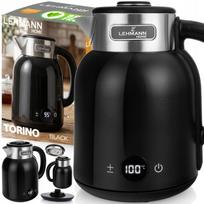 Elektrinis virdulys RETRO, nerūdijančio plieno, juodas, 2200 W, 1,5 l