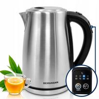Elektrinis virdulys BERGMANN, nerūdijančio plieno, 1,7 l, 2200 W, reguliuojamas, sidabrinis