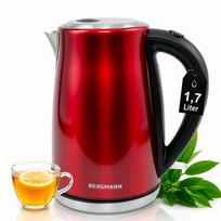 Elektrinis virdulys BERGMANN, nerūdijančio plieno, 1,7 l, 2200 W, raudonas