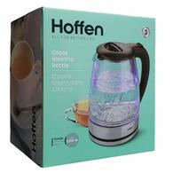 Stiklinis virdulys Hoffen LED, 1,8 l, 2200 W, sidabrinis/pilkas