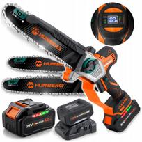 Akumuliatorinis grandininis pjūklas HUMBERG PRO TWIG 4.0Ah, 10" ir 8