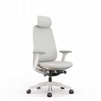 Ergonominė biuro kėdė Zinc, balta su smėlio spalvos paminkštinimu