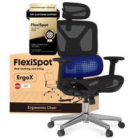 Biuro kėdė FLEXISPOT Ergox, 5D reguliavimas, adaptyvi juosmens atrama, tinklelis, 135° pakreipimas
