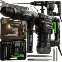 Sunaikinimo plaktukas WUBER 1400W SDS Max 20J su lagaminu ir 2 kaltai, betonui