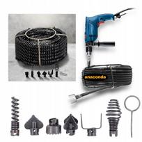 Vamzdžių valymo spiralė VIPER, 10 m, 70–220 mm, tinka elektriniam gręžtuvui