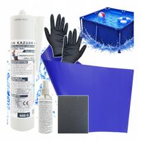 Vandeniui atspari lipni PVC lopas baseinui, 50x27 cm, tamsiai mėlynas, 400 g