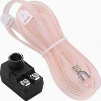 Vidinė dipolinė radijo antena, 75 Ω kabelis, stereo adapteris, FM priėmimui