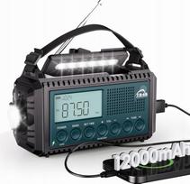 Nešiojama avarinė radijo lempa su AM/FM/SW radiju ir rankena