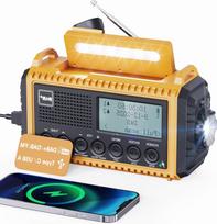 Nešiojamas DAB/FM radijas su rankine įkrova ir žibintuvėliu, skirtas stovyklavimui