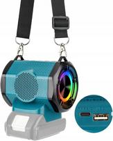 Nešiojama „Bluetooth“ kolonėlė, tinkanti Makita 18V Li-ion baterijai, su USB Type-C