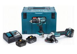 Įrankių rinkinys MAKITA 18V DLX2544TJ (DDF492, DGA513) su 3 x 5,0 Ah akumuliatoriais ir MAKPAC dėklu