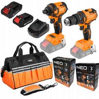 Akumuliatorinių bešepetėlių įrankių rinkinys 18V, 6 vnt., NEO TOOLS