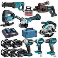 Įrankių rinkinys MAKITA 8 vnt., 18V, 5 x 6Ah baterijos