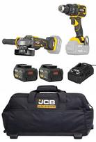 Akumuliatorinis suktukas JCB-18PKIT-4 75 Nm ir kampinis šlifuoklis 125 mm, 2x5.0 Ah