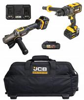 Atsiuktuvas ir kampinis šlifuoklis JCB-18FPAG-PCD160, 160 Nm, 125 mm, su trečia nemokama baterija
