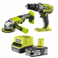 Įrankių rinkinys RYOBI su 2 įrankiais, 2,5 Ah baterija ir 18V įkrovikliu