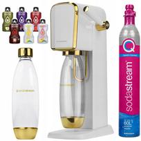 Gazuoto vandens aparatas SodaStream ART, baltas su auksinėmis detalėmis, butelis, kasetė ir priedai