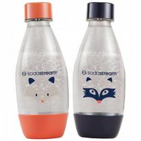 Vandens buteliukai Sodastream, 0,5 l, 2 vnt., su barsuko ir meškėno piešiniais