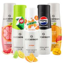 5 vnt. Sodastream sirupų rinkinys be cukraus: Pepsi Max, Mirinda Zero, 7UP Zero