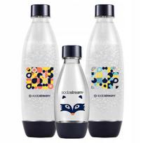 SodaStream Fuse butelių rinkinys: 2 x 1 l Bubble Mosaic ir 0,5 l Raccoon Little Heroes vaikams