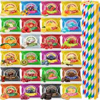 Cukraus rinkinys cukraus vatai, spalvotas, įvairių skonių, 24 x 100 g