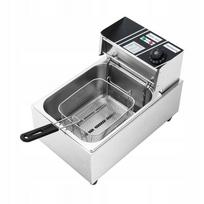 Elektrinė gruzdintuvė 2500W, 6 l, su aliejaus nulašėjimo krepšeliu ir dangčiu, 42,5x27,5x29 cm