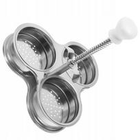 Kiaušinių viryklė iš plieno su 3 indeliais pusryčiams