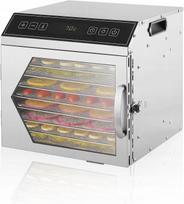 Maisto džiovintuvas, 8 aukštų, 400 W, nerūdijančio plieno, su laikmačiu, 40–90 °C