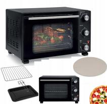 Orkaitė 20 l, dvigubos durys, 1300 W, juoda, su priedais ir akmeniu picai