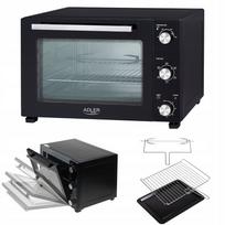 Elektrinė mini orkaitė 48 l, juoda, su grotelėmis