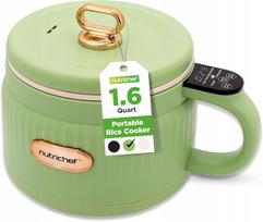 Ryžių viryklė NutriChef, 1,6 l, 600 W, 6 programos, žalia, nelipni danga