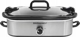 Lėto virimo puodas Elite Gourmet MST-5240SS, 3 l, sidabrinis, 3500 W