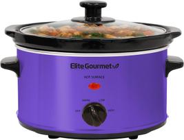 Lėtaeigis elektrinis puodas 2,3 l, violetinis, su temperatūros reguliavimu ir dangčiu