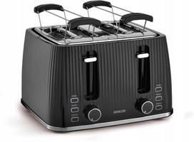 Elektrinis skrudintuvas SENCOR STS 7541BK, 4 riekės, juodas, 1860 W, su atšildymo funkcija