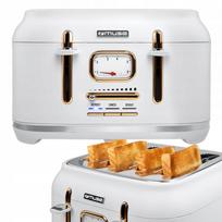Skrudintuvas MUSE MS-131W, 4 riekėms, 1800 W, baltas/auksinis