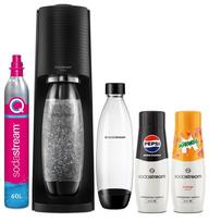 Gazuoto vandens aparatas SodaStream Terra, juodas, su 2 buteliais ir 2 sirupais